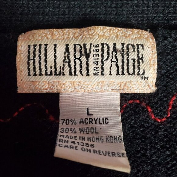 Vintage Hillary Paige‎ Cardigan Sweater Womens Large FlowersV-neck Art to wear - Picture 3 of 15